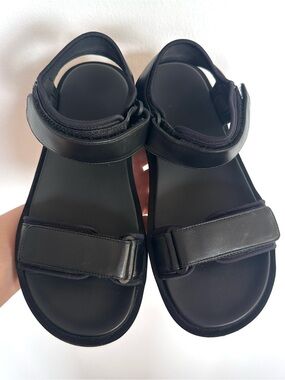 The Row hook and loop black dad sandals size EU 38.5